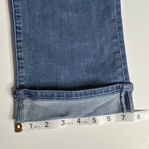 NYDJ Women's Marilyn Straight Lift X Tuck Technology Blue size 10 Cuffed Capri - Picture 8 of 14